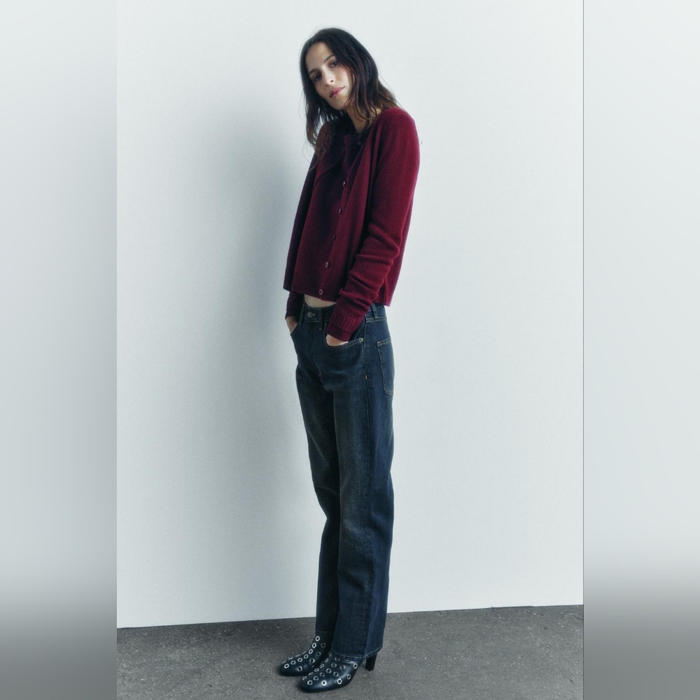 Zara 100% wool round neck, long-sleeve jacket. Front button closure - Picture 2 of 12